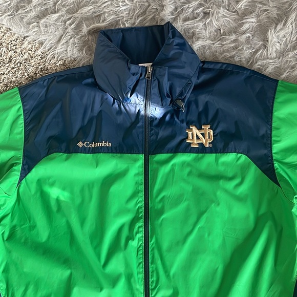 Columbia Navy and Green Norte Dame Windbreaker - Picture 3 of 16